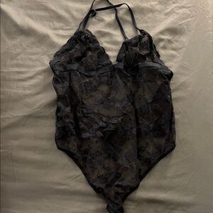 Victoria’s Secret Navy Blue Thong Lace Bodysuit